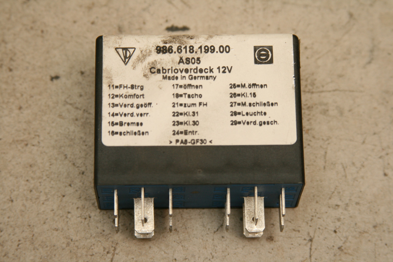 Porsche 986 Boxster 20002004 Convertible Top Relay Switch 98661819900