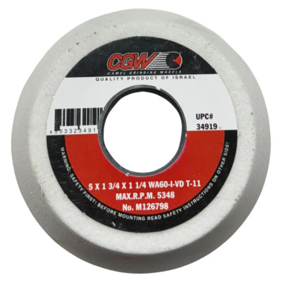 CGW 5'' x 1-3/4'' x 1-1/4'' Toolroom Grinding Wheel Flaring Cup WA60-I-VD T-11