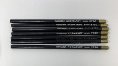 Lot of 7 Vintage Manhattan Normandy Black 3790 Pencils
