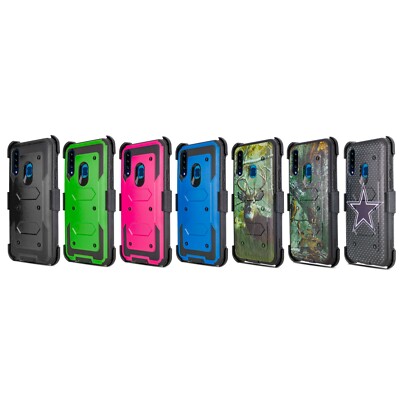 For Samsung Galaxy A21 Armor Case Daul Layer Cover, Built-in