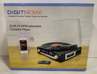 DIGITNOW Turntable & Cassette & Radio Record Player Black