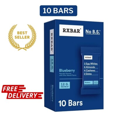 RXBAR Blueberry Chewy Protein Bars, Gluten-Free, Ready-to-Eat, Protein Snack
