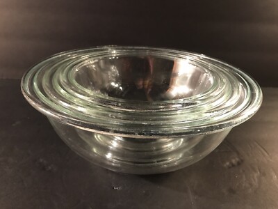 Lot of 3 Clear Pyrex Nesting Mixing Bowls(322, 323, 325)