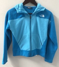 The North Face Girls' Glacier Full Zip Hoodie Turquoise Blue Size M 10-12 