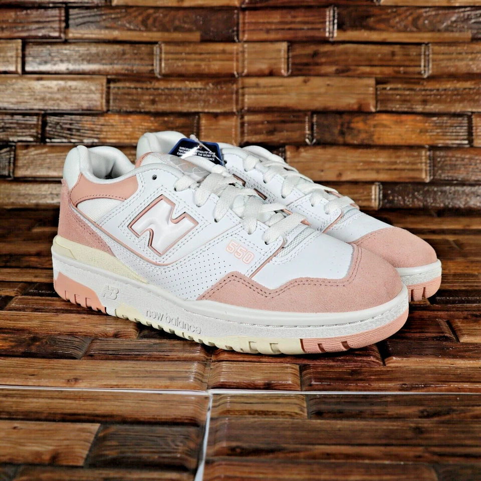 Size 8W/6.5M - New Balance 550 WMNS White Pink Sand BBW550CD (Ships Now) - Image 2 of 4