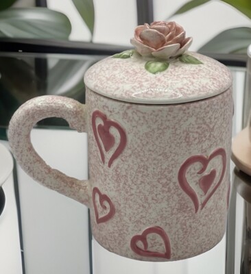 Victorias Secret Valentines Mug With 3D Rose Lid Vintage