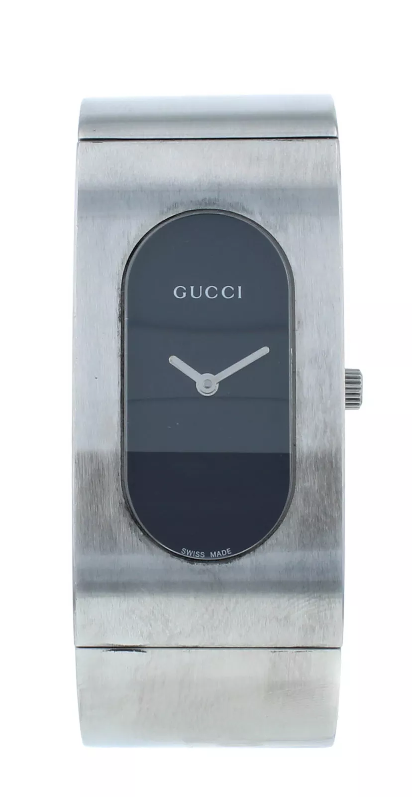 Montre femme Gucci série 2400L cadran noir acier inoxydable quartz 22 mm