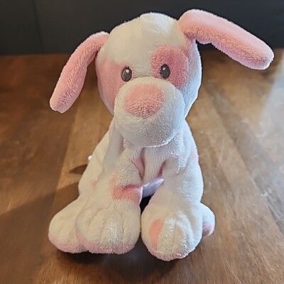 Ty Baby Pups Pink White Dog Plush 7 Inch 2013 Stuffed Animal Toy