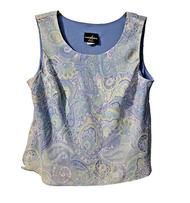 POSITIVE ATTITUDE Blue Paisley Tank Top Blouse Size 18