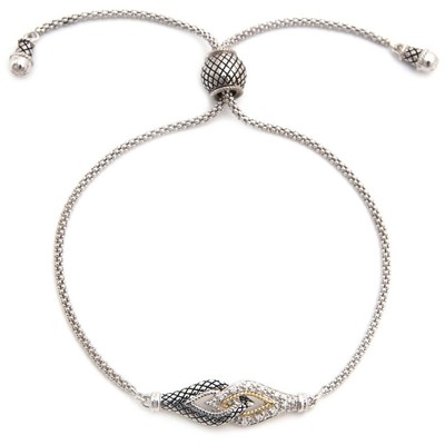 Andrea Candela 18k Gold & Silver Diamond Halo Adjustable Bracelet ACB352/05