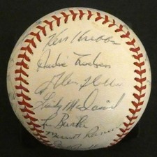 Rare 1963 Chicago Cubs Team Signed Baseball inc. Ken Hubbs with Full JSA Letter