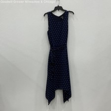 NWT Karen Kane Women's A-Line Dress Scoop Neck Navy Blue White Polka Dot Size 1X