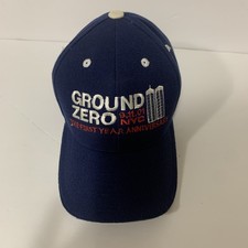 Embroidered Ground Zero 9.11.01 First Year Anniversary Adjustable Back. Navy