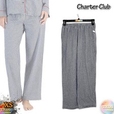 NWT Charter Club Women's XS Cotton Flannel Pajamas Pants ONLY - Gingham Check