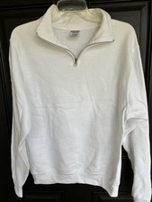 Jerzees Sweatshirt Quarter Zip Ladies SP White NWOT