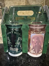 Wicked Dragon Glinda And Elphaba Drinking Glass Set With Lid And Straw BRAND NEW