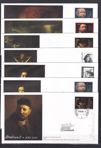 [G191830] Art Rembrandt Netherlands Nice Lot First Day Covers UNG