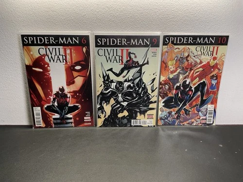Marvel Comics CIVIL WAR II. Lot Of 3 Books. #6, #9 #10 Miles Morales Spider-man