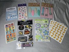 Scrapbooking Sticker LOT of 8 Separate Designs 3D Flat