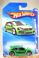 2010 Hot Wheels #98 Nightburnerz 10/10 VOLKSWAGEN GOLF GTI Green w/Chrome J5 Sp