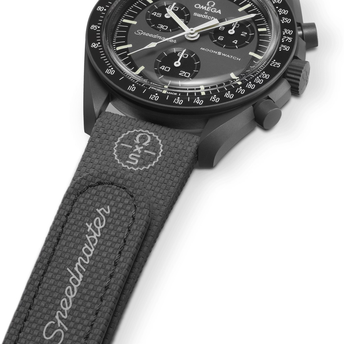 Omega X Swatch MOONSWATCH Strap DARK GREY/BLACK RUBBER XS (5.1-5.7