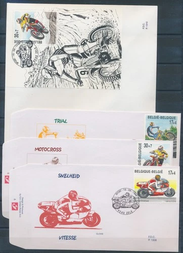 XE62416 Belgium 1999 motorcross bikes motorcycles FDC's used