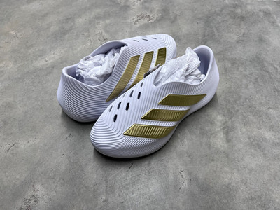 Adidas Purechill Slides Cloud White Gold Metallic KJ5138 - New