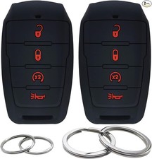 2 Pcs Silicone Key Fob Cover Remote Case Keyless Protector Com Size: 4 Buttons