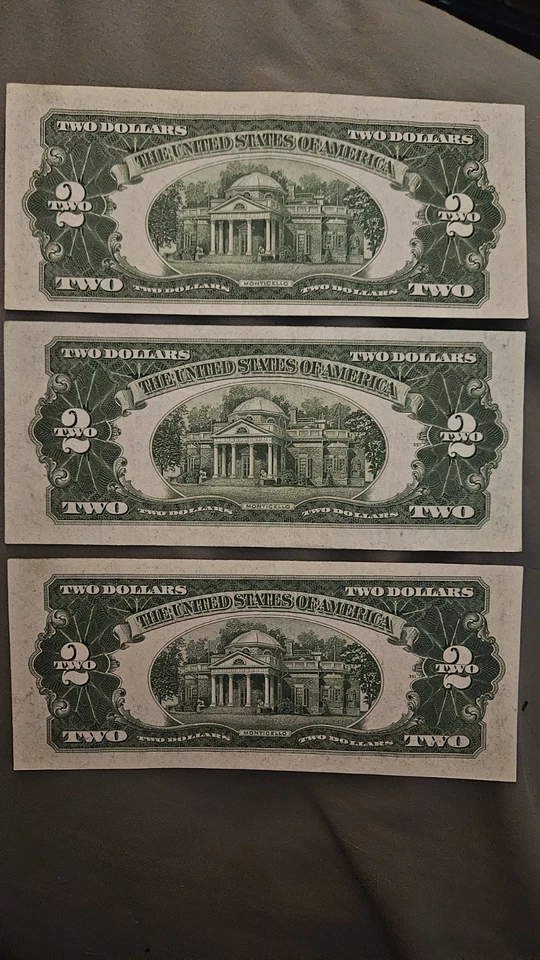 UNC 1928 $2 Dollar Series G RED LABEL - Image 3 of 3