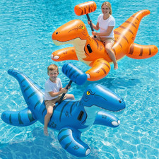 Pool Floats 2Pack Inflatable Dinosaur Ride On X Large Blue Orange Jasonwell
