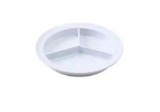 Yanco China NS-701W Nessico White Melamine 8.75" dia. 3 Compartment Deep Plate