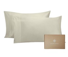 100 Organic Cotton Pillow Cases 300 Thread Count Soft Sateen Weave GOTS Cert...