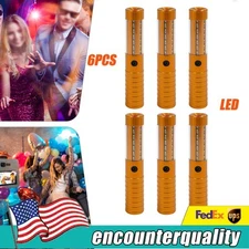 6pcs LED Gold Glow Stick Rechargeable Strobe Light Sticks For Nightclubs Party