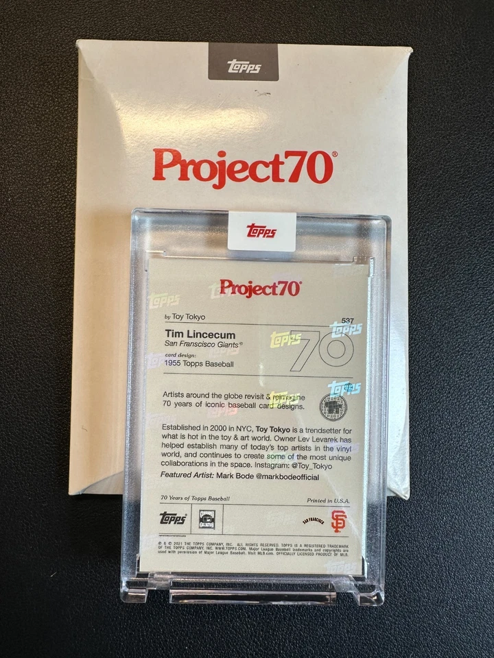 2021 Topps Project 70 Tim Lincecum #537 Base – Giants Icon by Toy Tokyo - Image 2 of 4