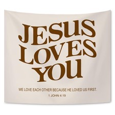 KAIOUS Christian Bible Verse Tapestry, Jesus Loves You Christian Bible Script...