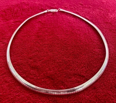 MILOR FLAT SNAKE STERLING SILVER NECKLACE 16'' Italy ** More DESIGNER items   MG
