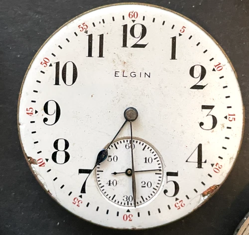 Antique 1916 Elgin Grade 293 Pocket Watch Movement Parts/Repair 16s 7j USA
