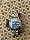 Vintage Seiko 5 Automatic 7009-3101 Blue Arabic Dial Day/Date Men's Wristwatch