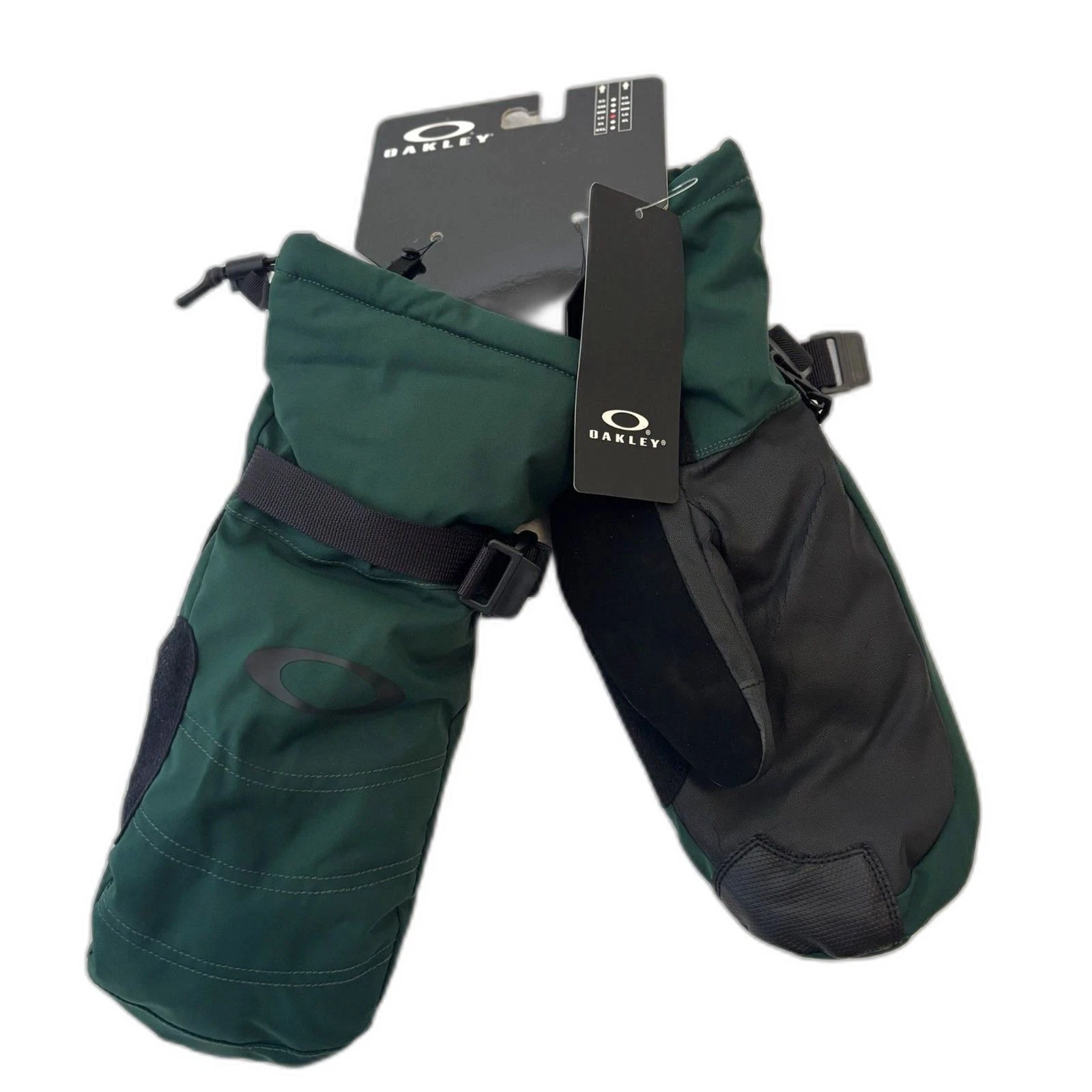 Oakley Puffy Mitten Ellipse Hunter Green Insulated Snow, Ski, Winter Mittens LG