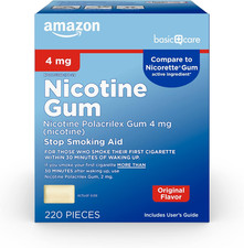 Uncoated Nicotine Polacrilex Gum 4 Mg, Original Flavor, Stop Smoking Aid, 220...
