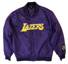 NWOT Authentic Los Angeles Lakers SATIN NBA Bomber Jacket LA Medium