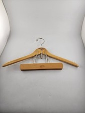 The Setwell 18In Wood Suit Coat Clothes Hanger w Pant Clamp USA Wooden Vintage