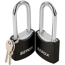   2PC Outdoor Padlock Keyed Alike 1-3/4" Long Shackle 256HrSalt Spray