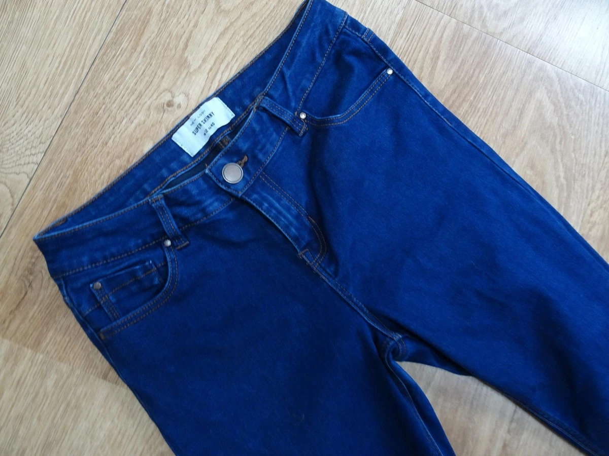 NEW LOOK ladies dark blue denim super skinny leg jeans UK 12