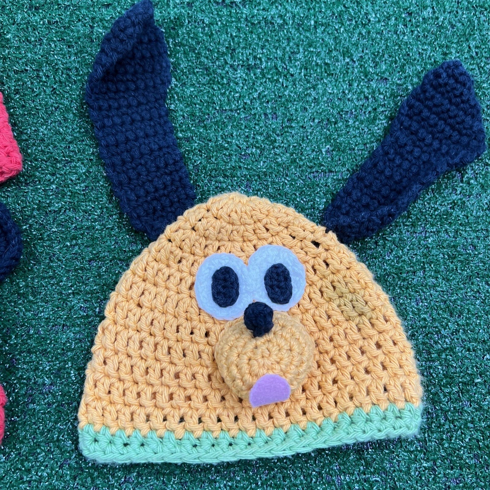 Mickey Mouse & Pluto Handmade Crochet Beanie Hats Lot of 3 Each Size Different - Image 3 of 4