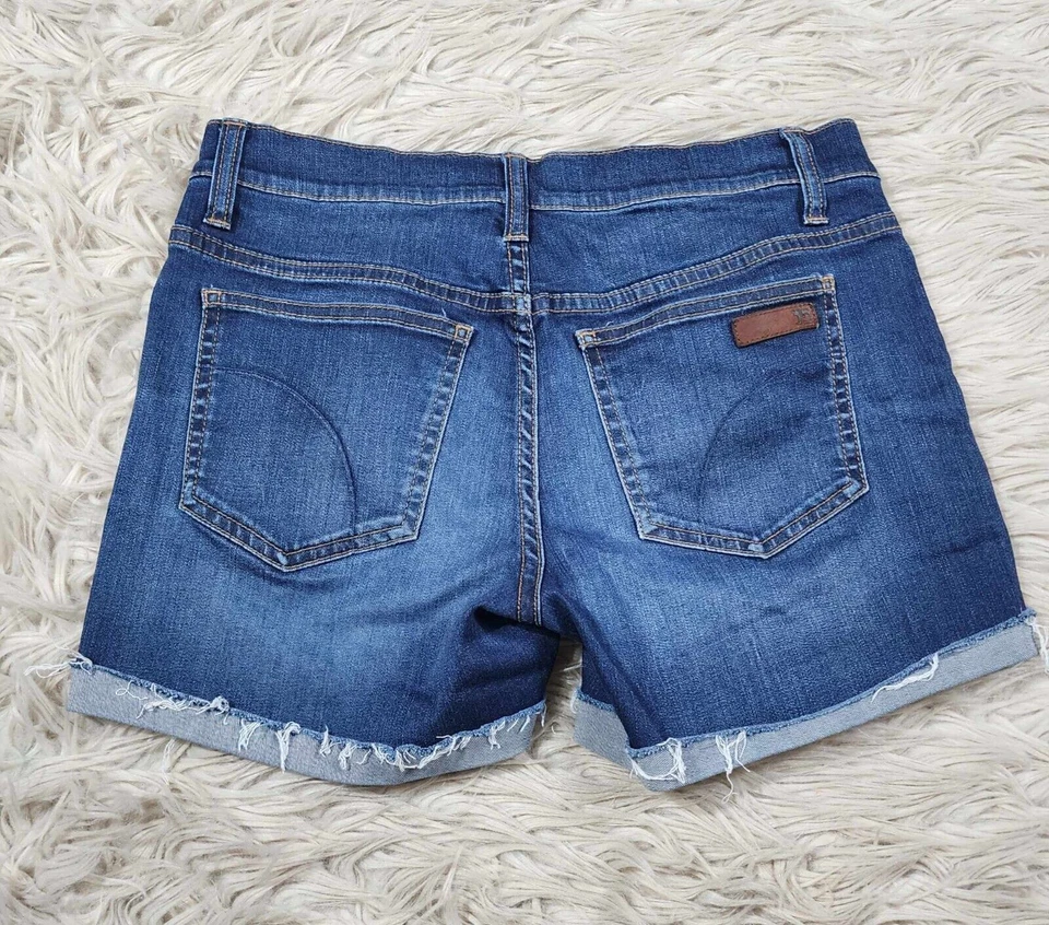 Pantalones Cortos Joe’s Jeans Para Mujer Talla 26 Crudo Enrollado Puños Cortos Tiro Bajo Denim Foto 3 de 4