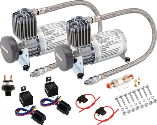 ONBOARD DUAL UNIVERSAL HD AIR COMPRESSORS 150PSI. FOR CAR/TRUCK TRAIN HORN KIT - Afbeelding 2 van 10