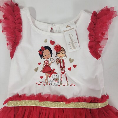 girls valentine dress Puppy Love 3/4 Sleeve Pocket Twirl 2T There is a big ribbon at the back of the dress.. Girls Valentine's Day Dresses |