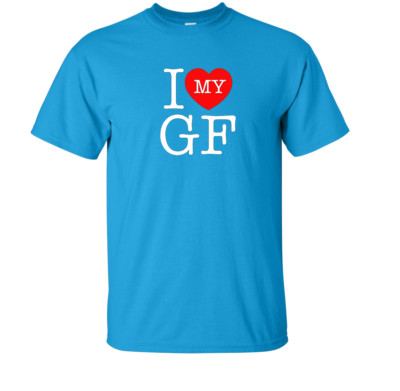 I Love (heart) my Boyfriend GF T- Shirt Size Large