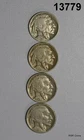 4 COIN BUFFALO NICKEL LOT: 1927 D VG, 1927 VG, 1929 S VF, 1929 D FINE #13779